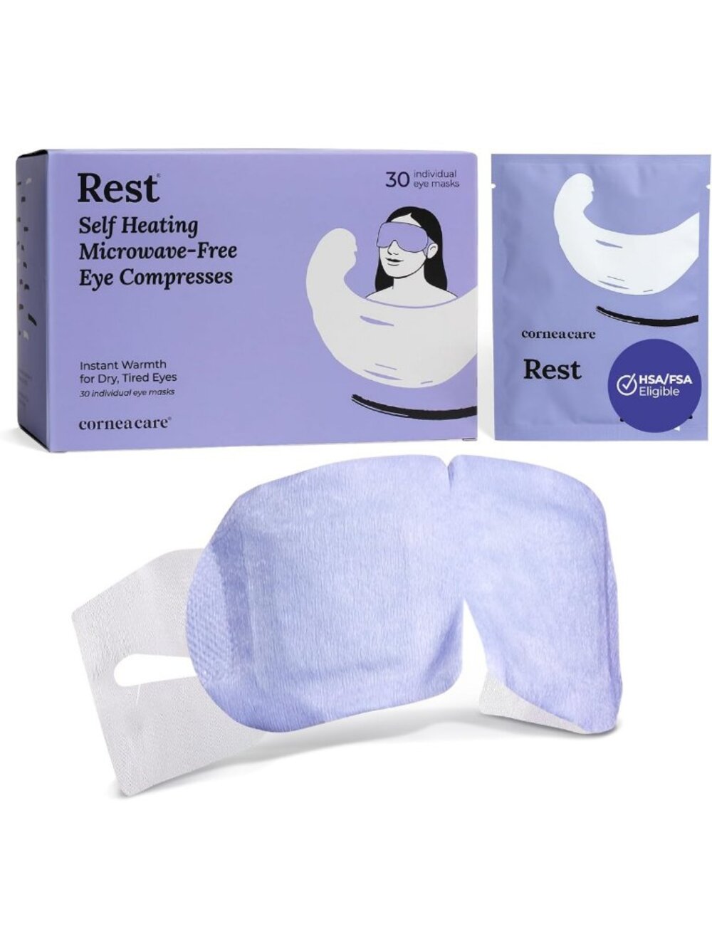 Self-Heating Warm Compress for Dry Eyes | 30 Count | Soothing Eye Relief